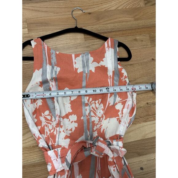 Stunning Adolfo Dominguez Womens hi-neck Belted Linen Midi Dress Sz M Pockets 40 - Picture 9 of 12